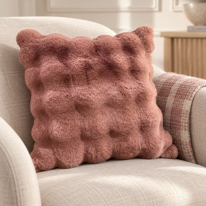 Rosewood Pink Luxury Faux Fur Cushion