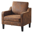 Brown Small Leatherette Tub Arm Chair