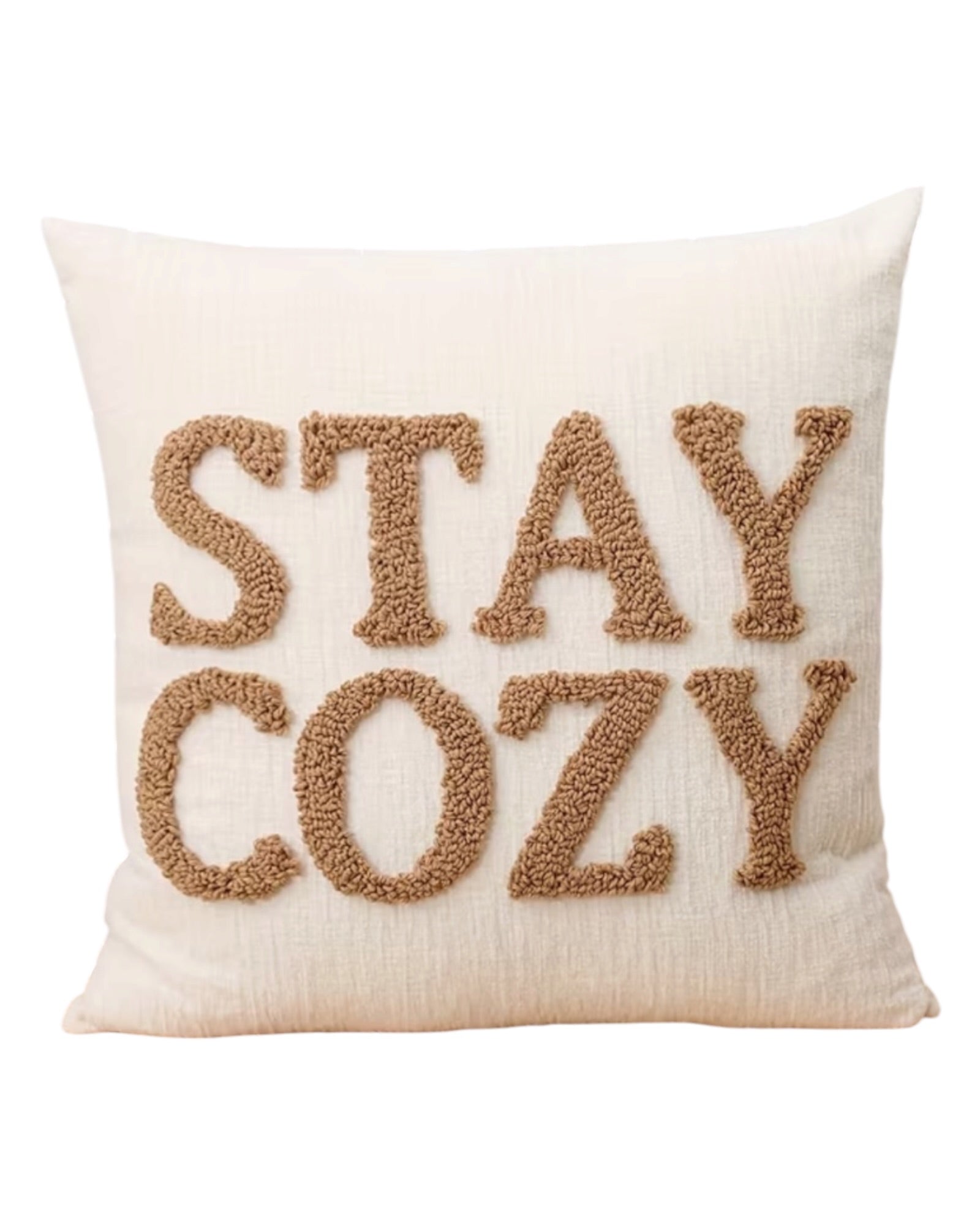 Stay Cozy Beige Cushion Cover