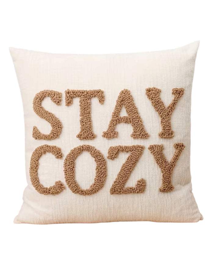 Stay Cozy Beige Cushion Cover