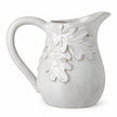 White Ceramic Jug With Oak Leaf Design
