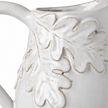 White Ceramic Jug With Oak Leaf Design