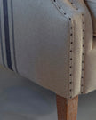 Monroe Blue Striped Large Armchair