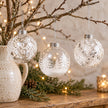 Shatterproof Acrylic Clear And White Sparkly Bauble