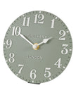Gallery Direct Thomas Kent 6-inch Arabic mantle clock in seagrass green with a classic design and Arabic numerals.