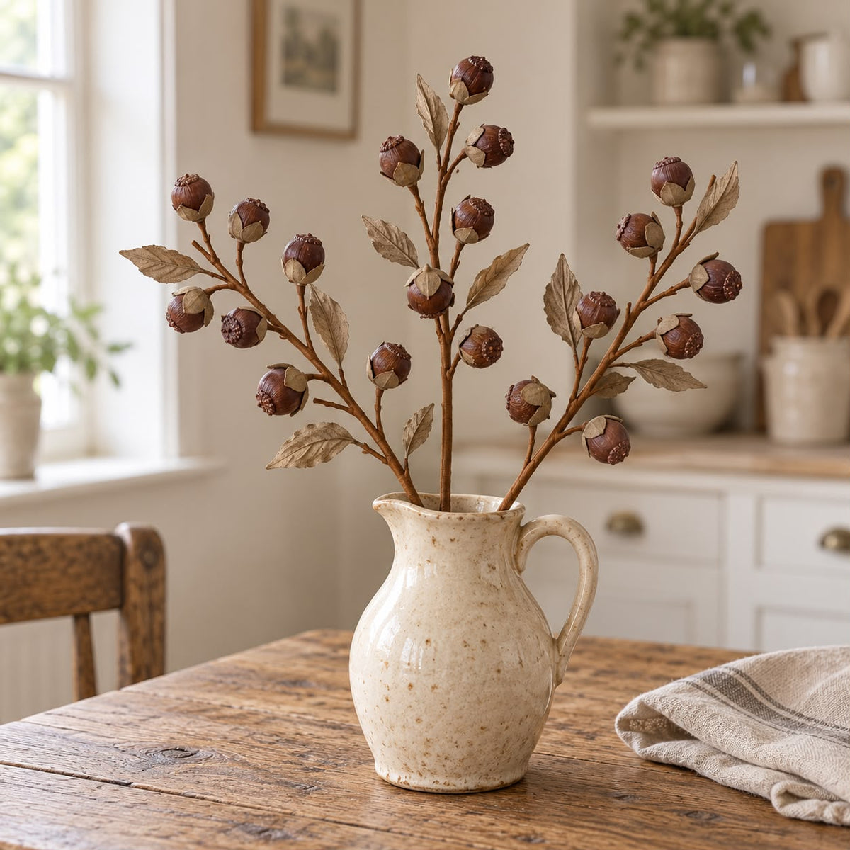 Artificial Brown Berry Stem