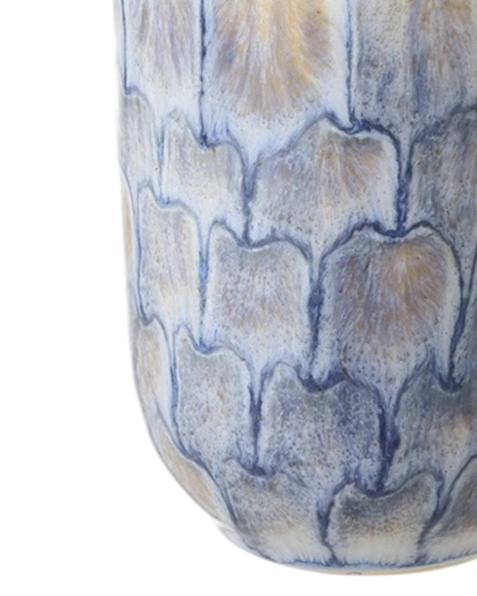 Navy blue tall ceramic candle from Heaven Sends, showcasing a sleek, elegant candle in a smooth ceramic holder.