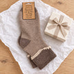 Oatmeal Thin Stripe Cuff Cosy Socks