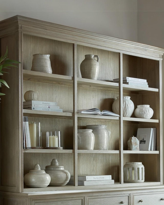 Hill Interiors Delphine Collection 3 Shelf Large Dresser Top with wood finish and modern design for stylish storage.