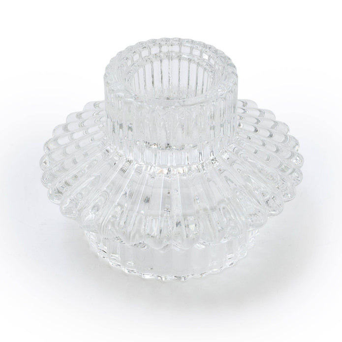 Two Way Glass Tea-light Or Dinner Candle holder