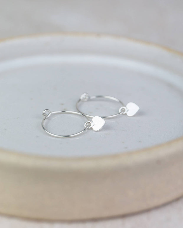 Sterling Silver Charm Hoop Earrings