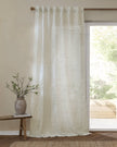 Yard Leaf Patterned Natural Woven Sheer Voile Curtain Panel