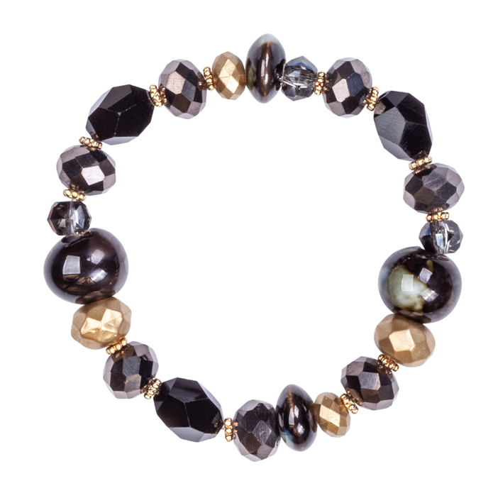 Venus Semi-Precious Stone Crystal Elasticated Bracelet
