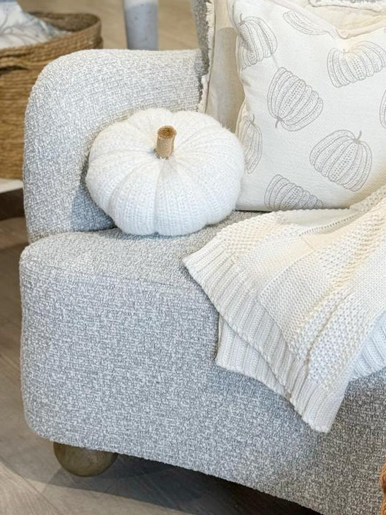 Greige Boucle Large Comfy Arm Chair