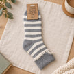 Grey Stripe Cosy Cuff Socks