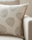 Neutral Beige Printed Pumpkin Cushion Cover