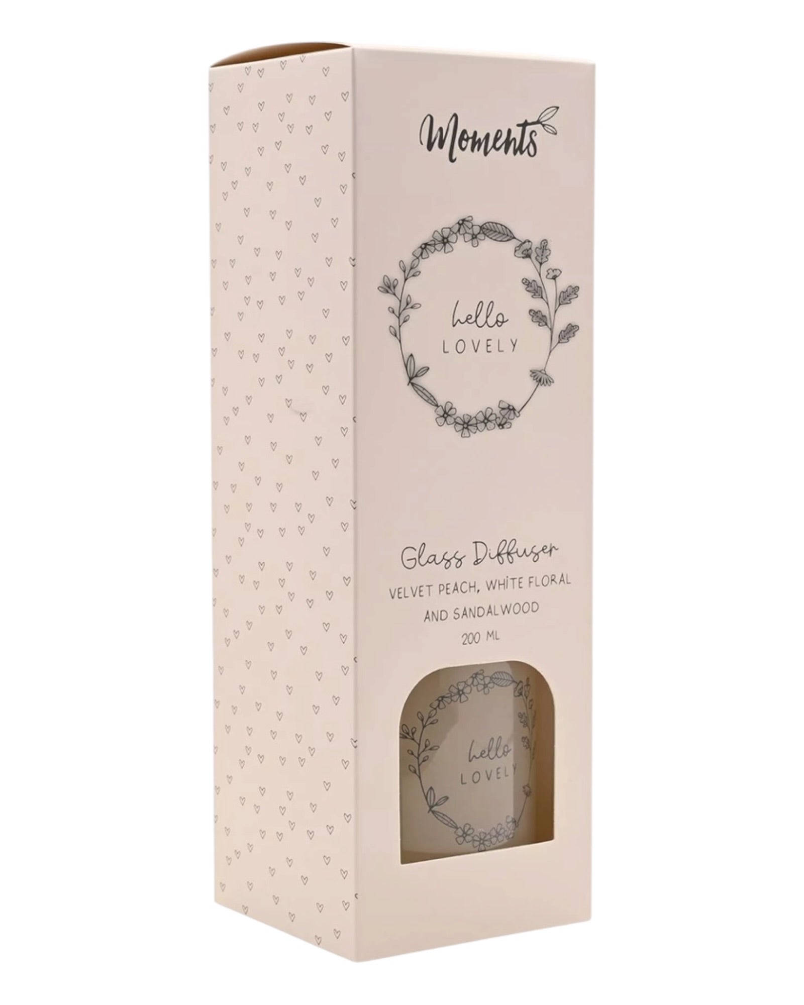 Beige Moments Clear Glass Reed Diffuser -  Hello Lovely