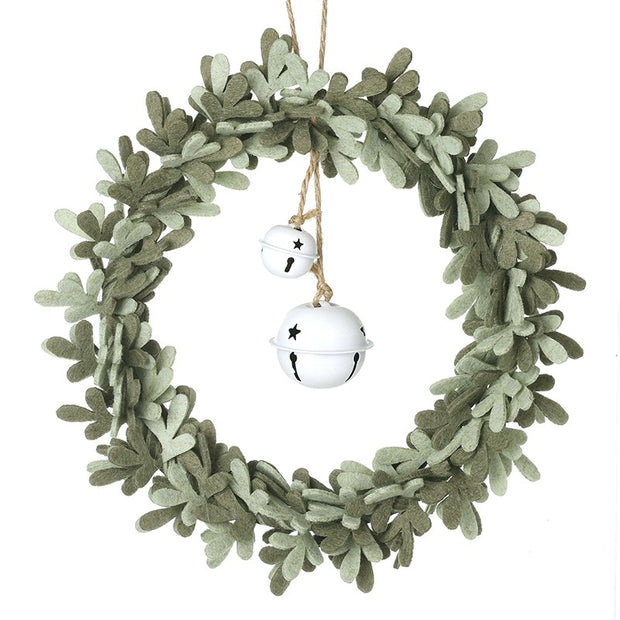 Felt Wreath With White Bell