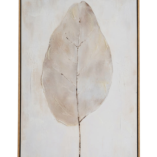 Large neutral leaf wall art framed picture by Hill Interiors, natural leaf design suitable for modern home decor