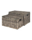 Natural Kubu rattan basket storage trunk, handcrafted furniture piece by Pacific Lifestyle Ltd, showcasing woven rattan design.