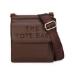 Chocolate brown Jamie Bags crossbody bag with wide strap and front pocket, showcasing a stylish accessory for everyday use.
