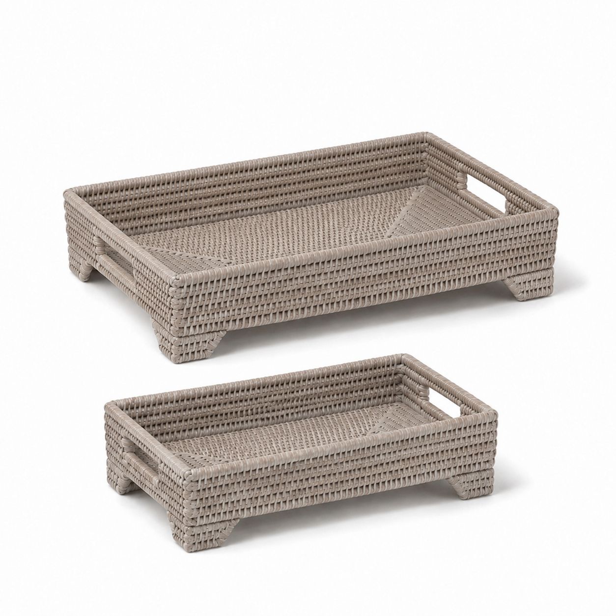 Wickham Rattan Rectangle Footed Tray