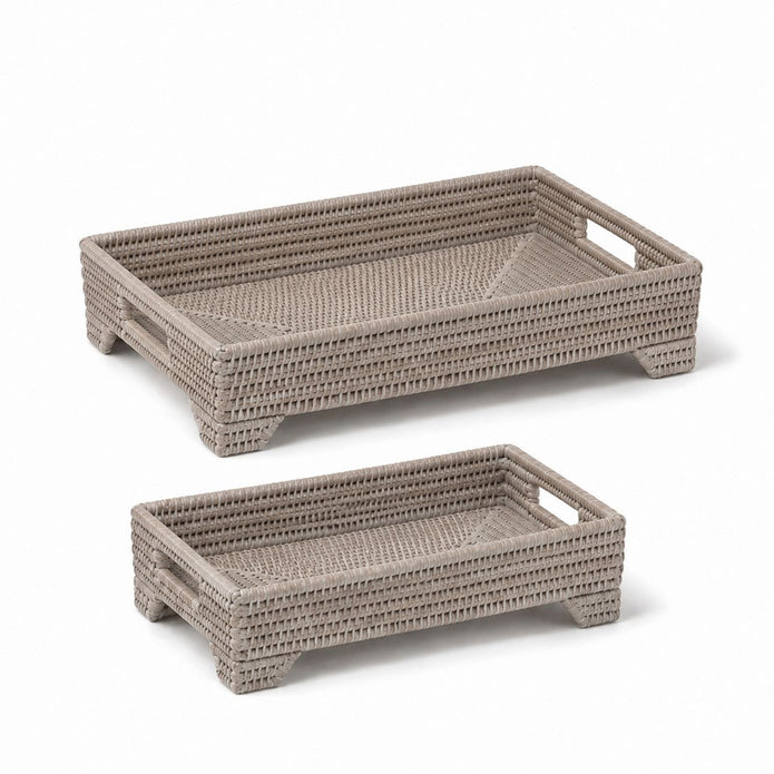 Wickham Rattan Rectangle Footed Tray