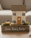 Autumn Wooden House Decoration ‘Love Lives Here’