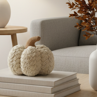 Cream Natural Pumpkin Decoration