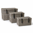 Burley Rattan Strapped Basket Storage Trunk