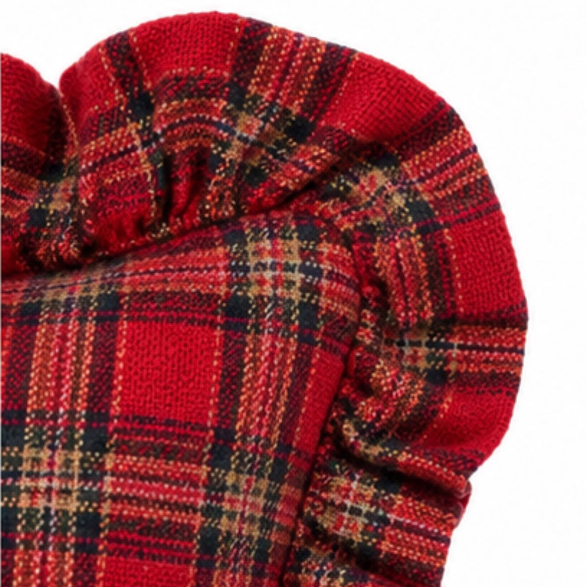 Red Tartan Teddy Bear Cushion Cover