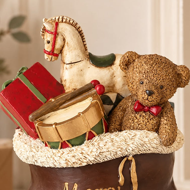 Merry Christmas Traditional Teddy In Sack With Gifts