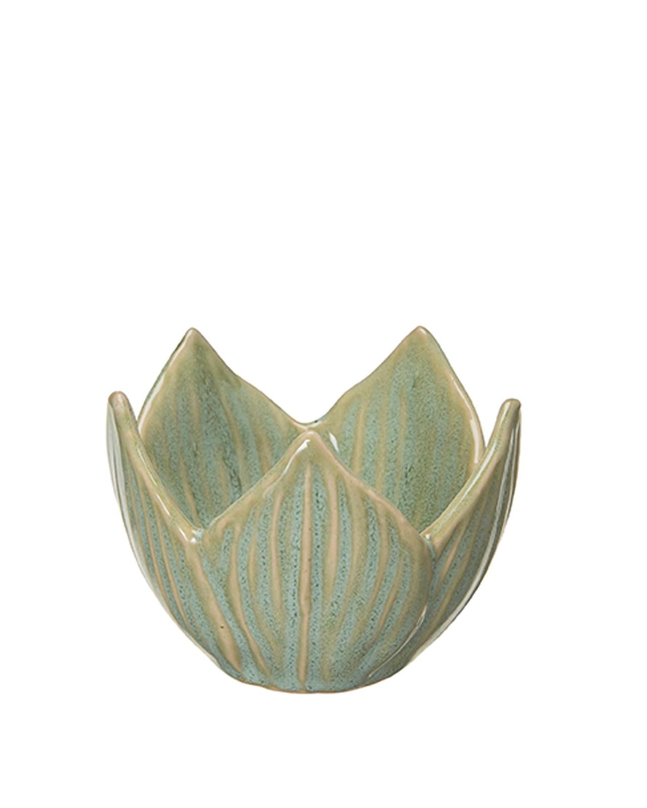 Green Tulip Small Ceramic Dishes - Set of Two