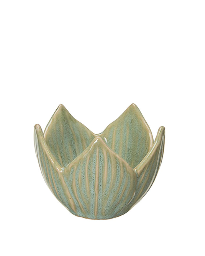 Green Tulip Small Ceramic Dishes - Set of Two