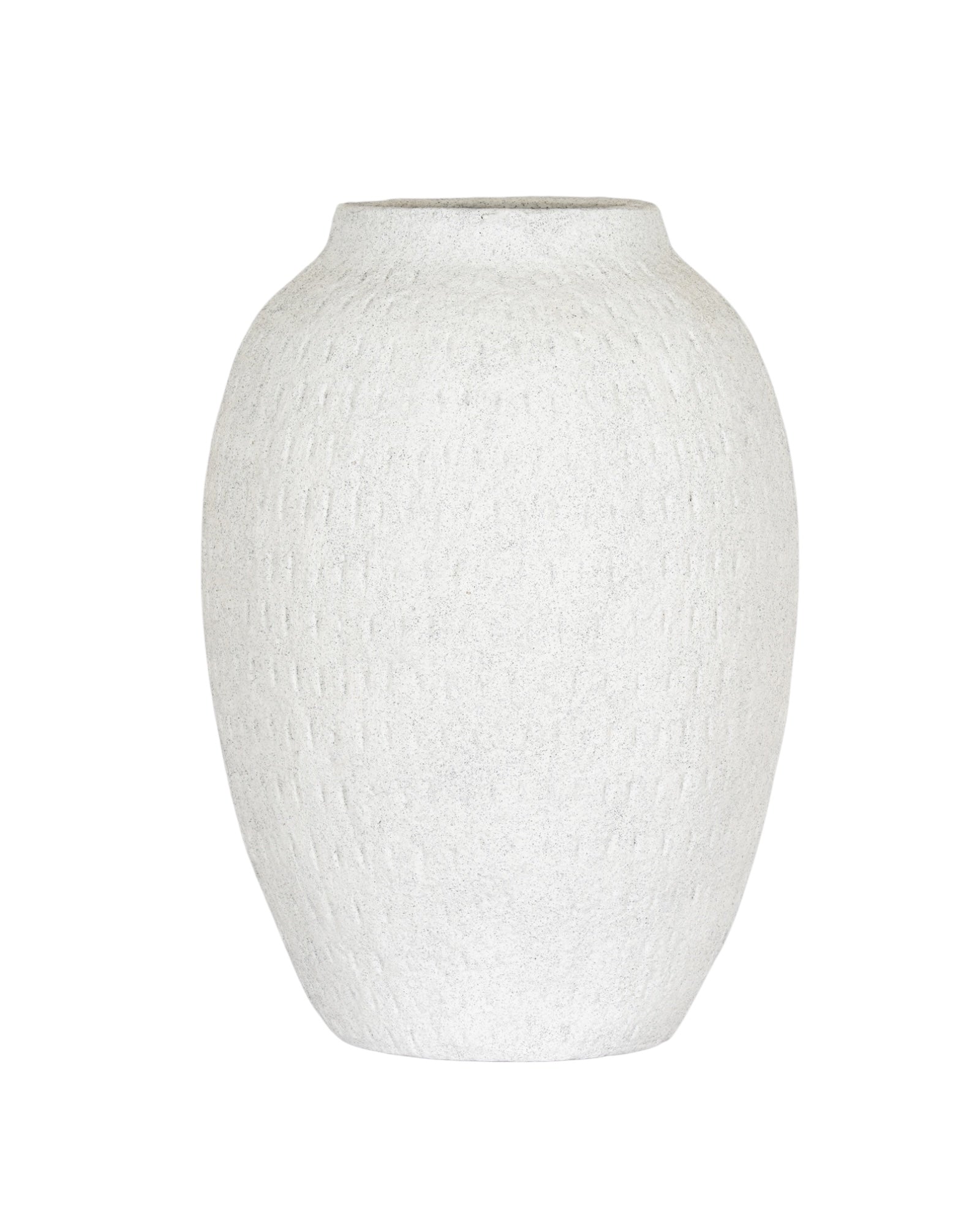 Ashen white matte tall vase by Hill Interiors, featuring a sleek, modern design perfect for contemporary home decor.