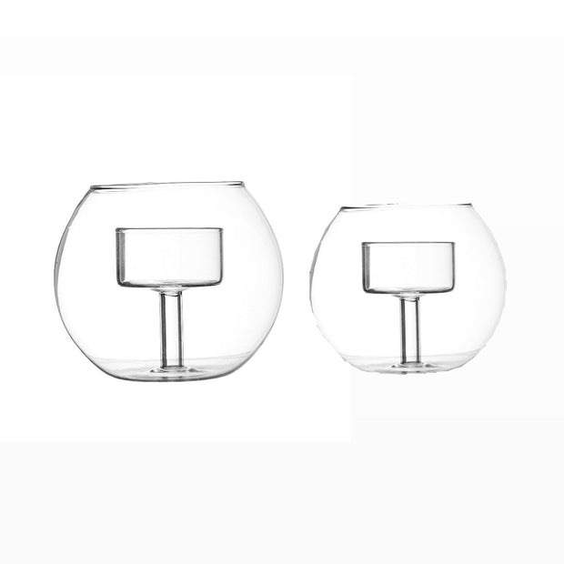 Ina Round Clear Glass Tealight Holder