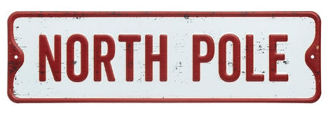 North Pole Metal Sign