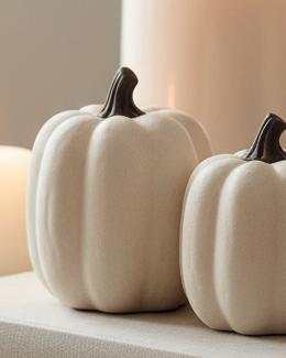 Matt White Ceramic Pumpkin