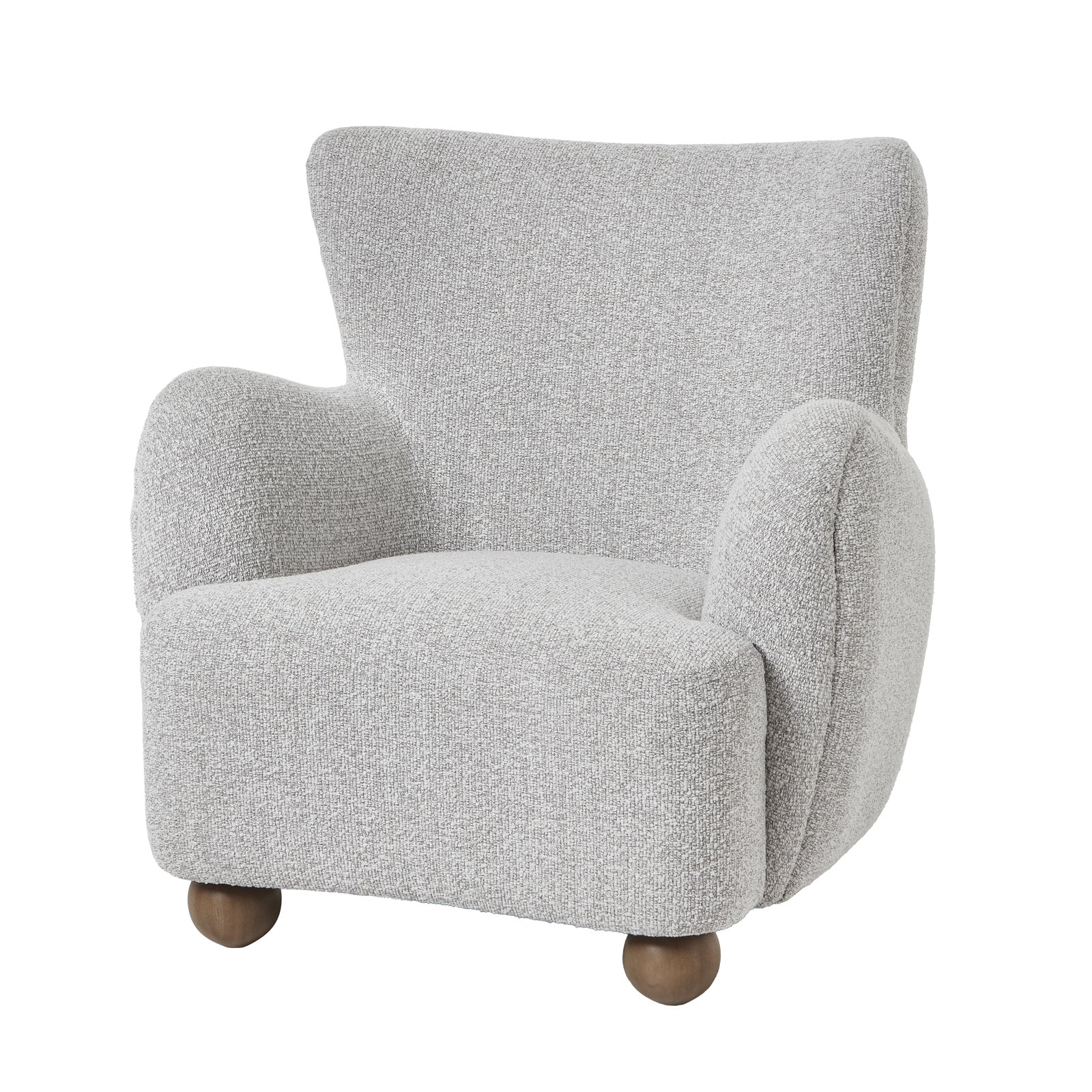 Greige Boucle Large Comfy Arm Chair