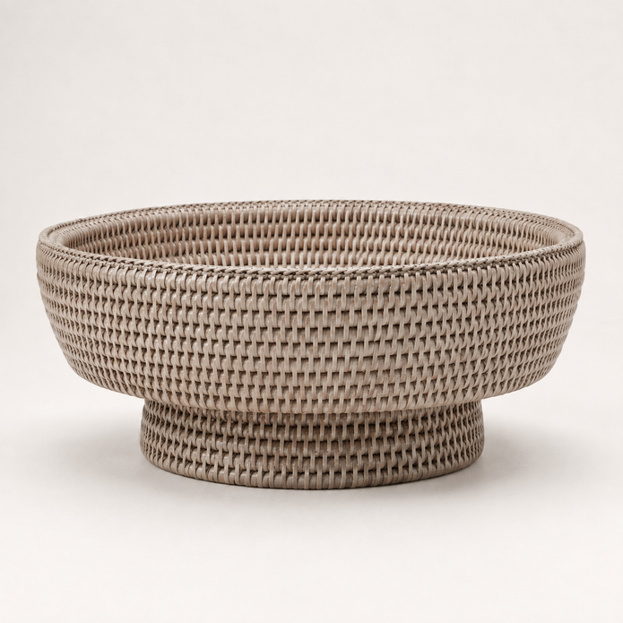 Wickham Rattan Footed Fruit Bowl