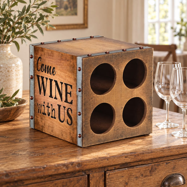 Come Wine With Us Wooden Box – product view 1