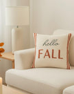 Hello Fall Printed Orange Cushion Cover
