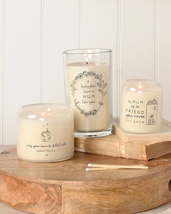 Beige Moments Double Wick Candle - Happy Home