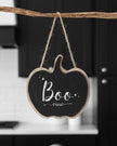 Boo Crew Wooden Hanging Pumpkin Sign