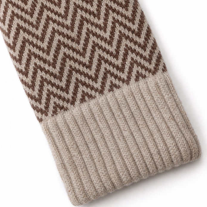 Cappuccino Herringbone Cosy Socks