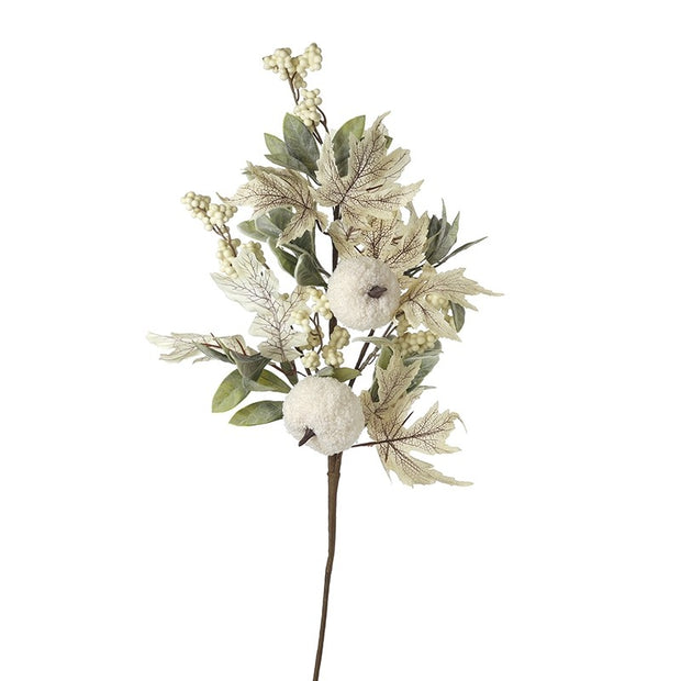 White Pumpkin And Flower Spray