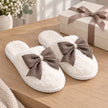 Slippers - Cream And Brown Bow