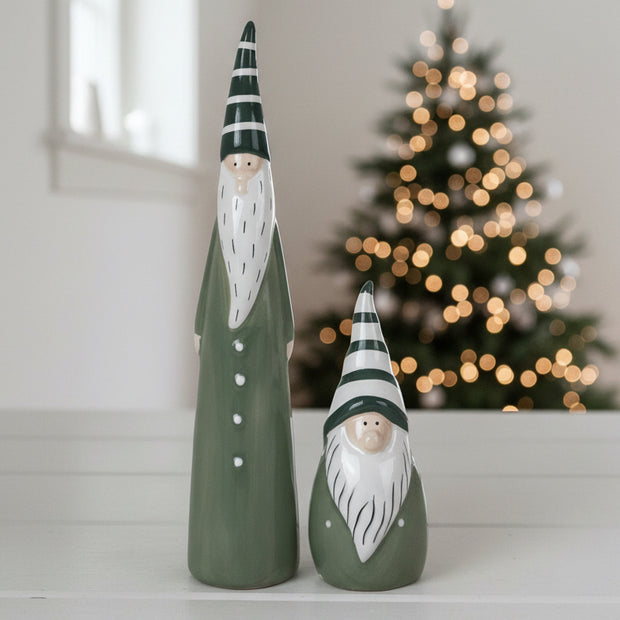 Sage Green And White Ceramic Gonk