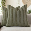 Olive Green Textured Stripe Chenille Cushion Cover