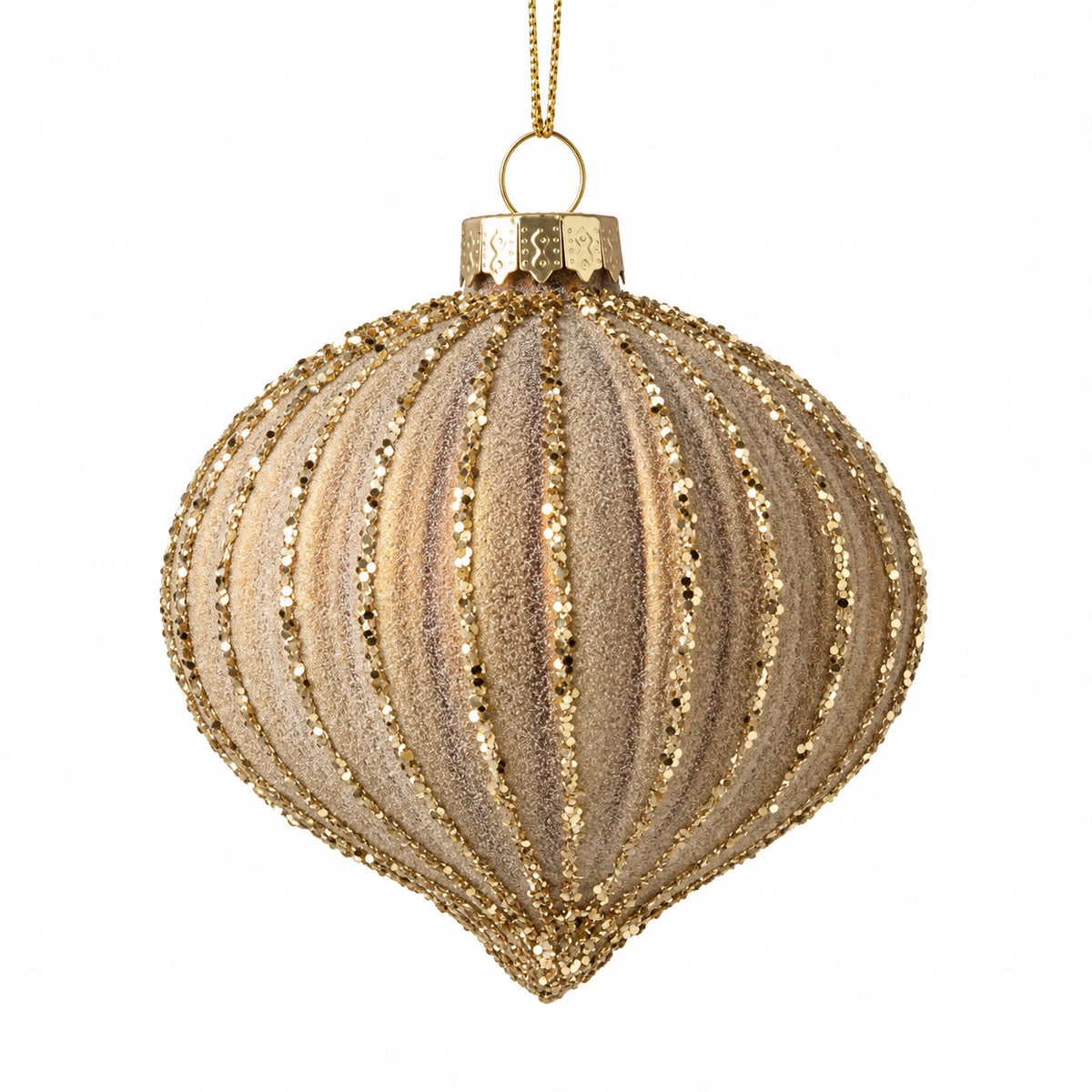 Gold Glass Glitter Bauble